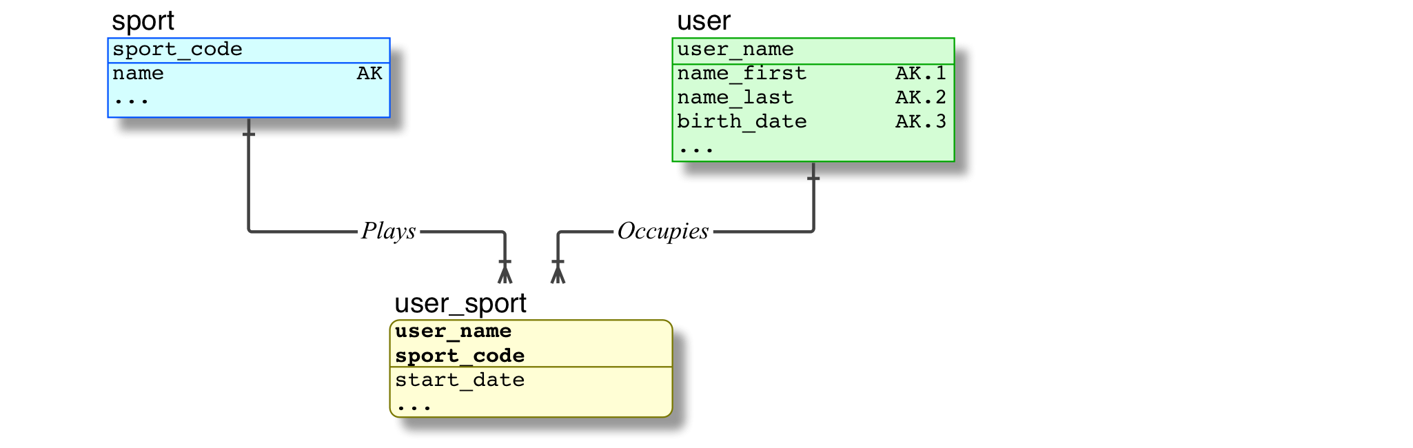 Data Model for User::Sport